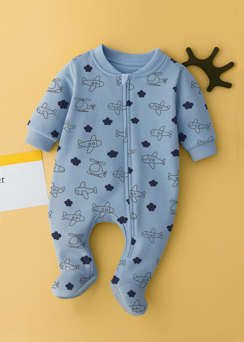 Flight Path Fleece Footed Sleepsuit